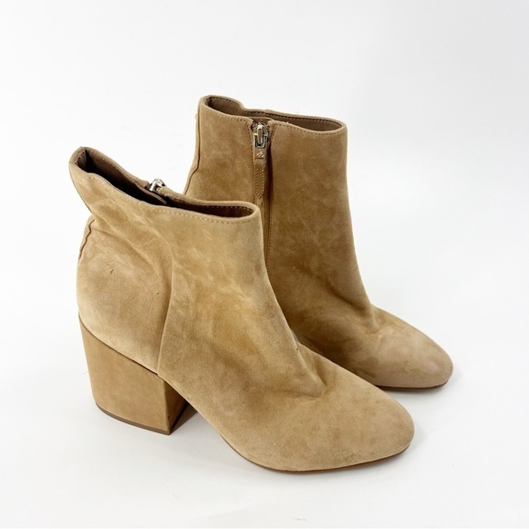 ✅ Sam Edelman Women's Size 8.5 Beige Suede Edith Ankle Boot Bootie - Picture 2 of 12